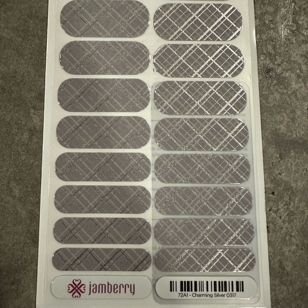 NTW Jamberry Nail Wraps Charming Silver
